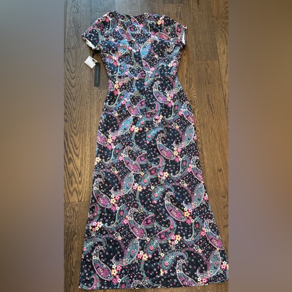 NWT House of Harlow 1960 x REVOLVE Marseille Maxi Dress in Black Paisley Multi - Picture 8 of 8